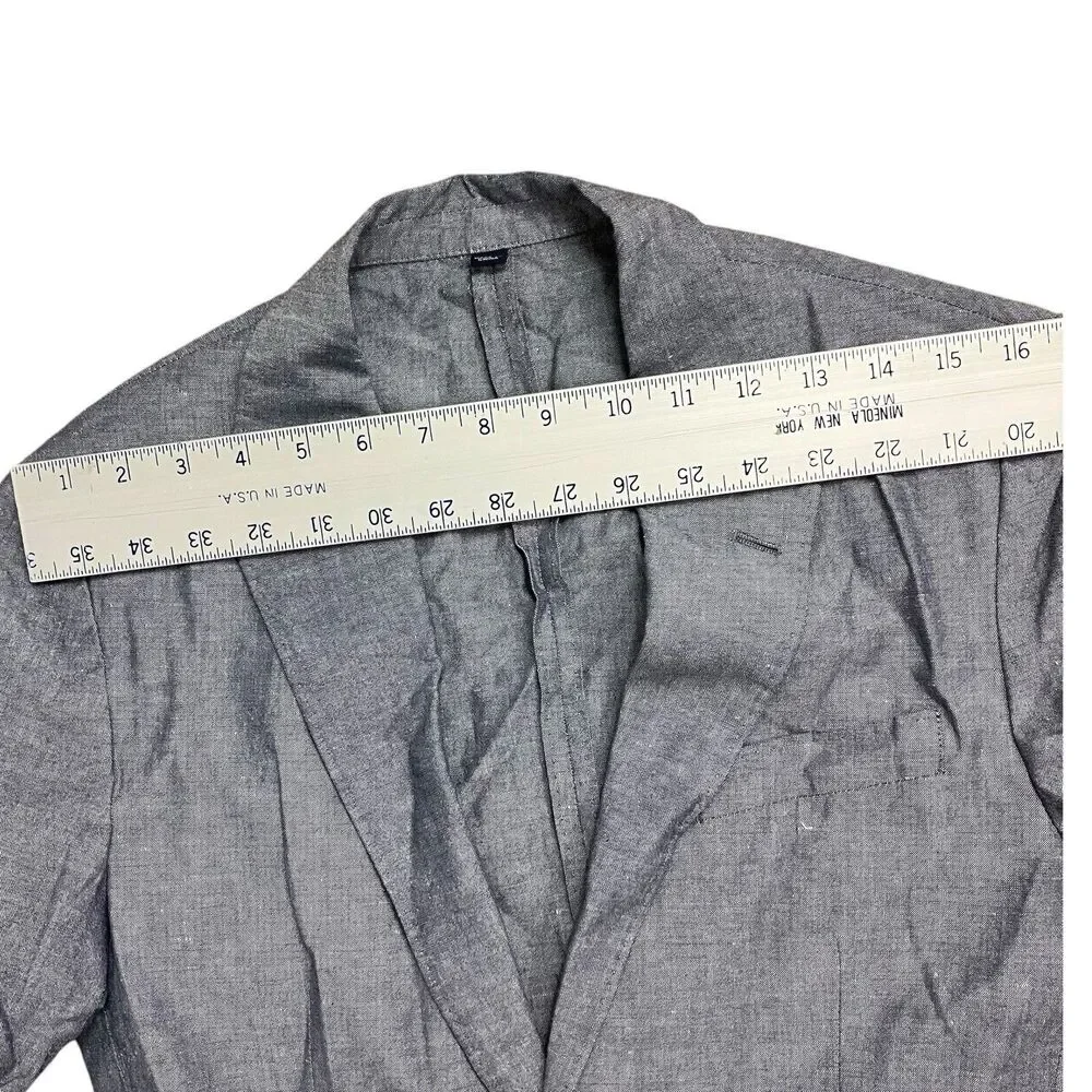 J Crew Blazer Mens 36S Gray Linen Blend Ludlow Unstructured‎ Baird McNutt AU428